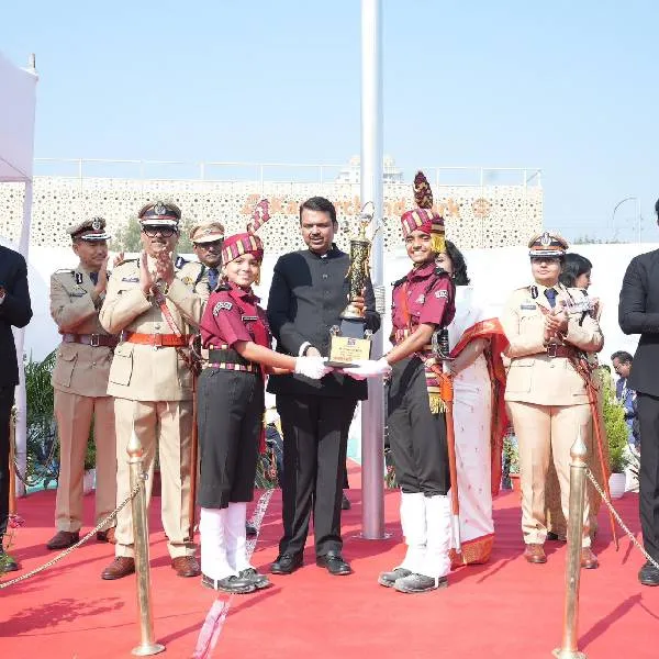 Cadets receiving award at ceremony