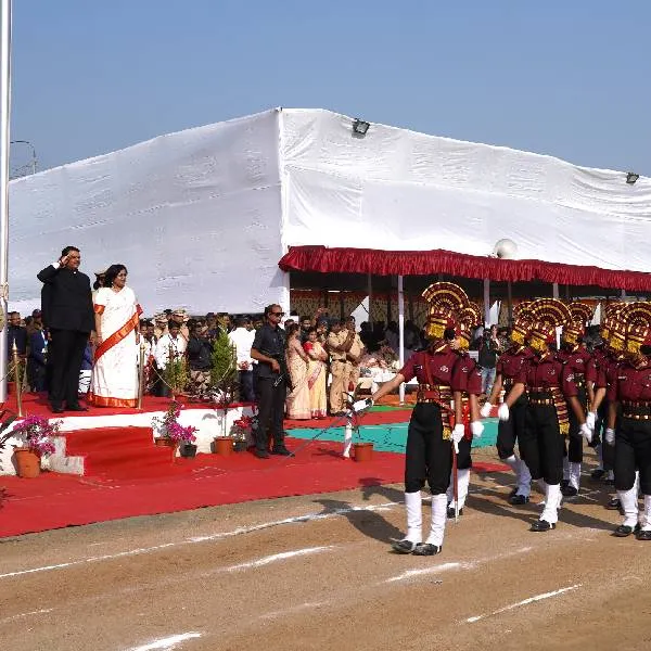 Cadets marching in military parade