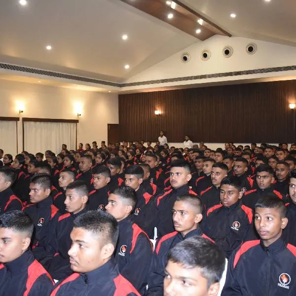 Students attending defence seminar