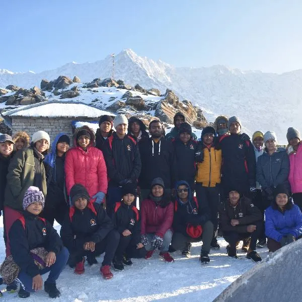 Students on a winter educational trip