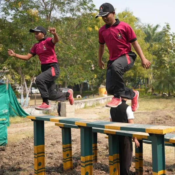 Cadets during obstacle course training