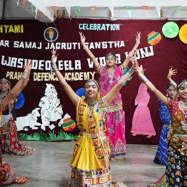 Students performing cultural dance
